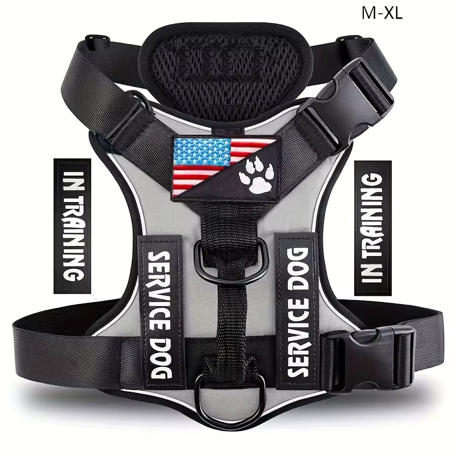 Reflective Adjustable Service Dog In-Training Reflective Harness