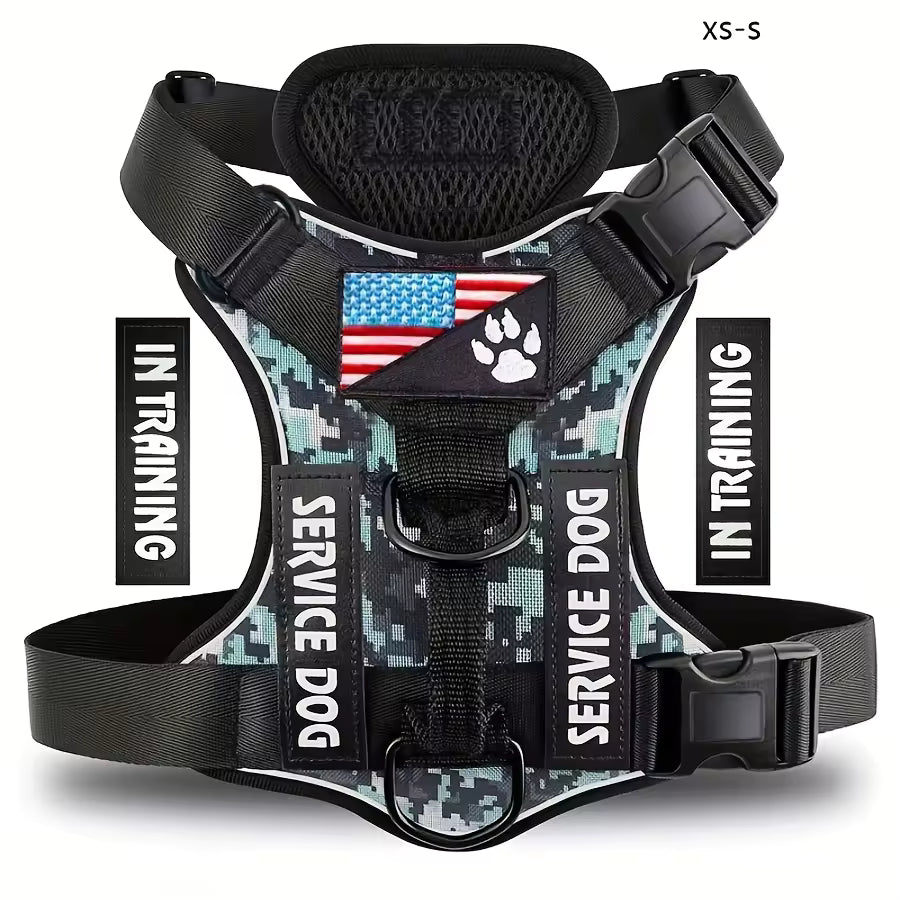 Reflective Adjustable Service Dog In-Training Reflective Harness