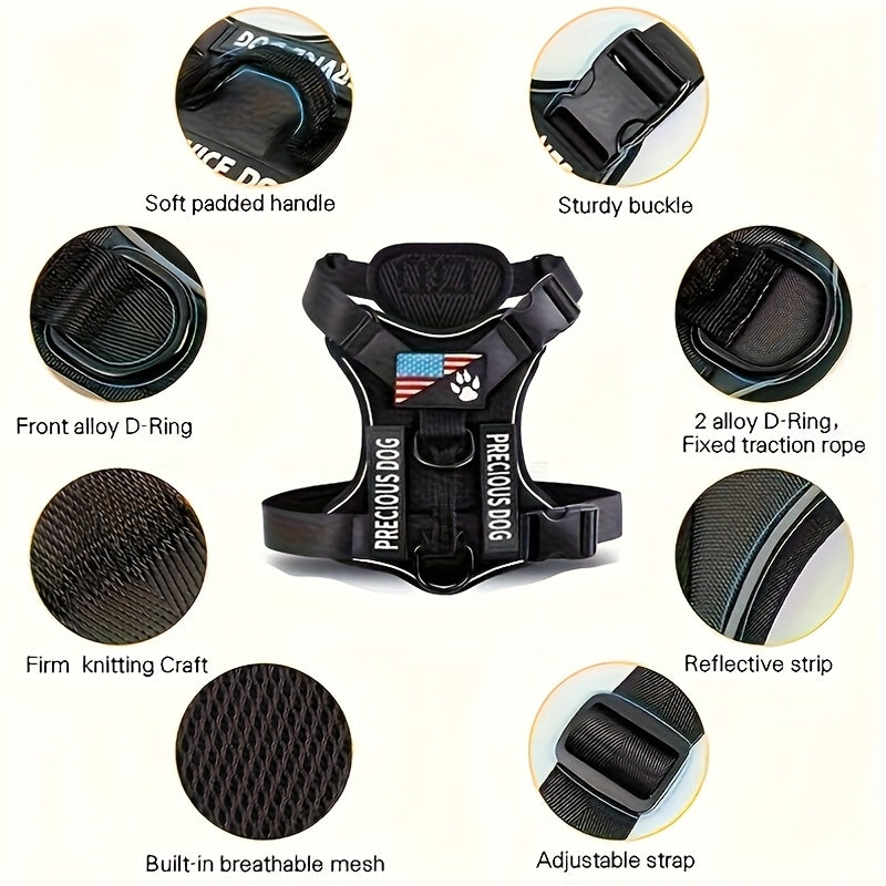 Reflective Adjustable Service Dog In-Training Reflective Harness